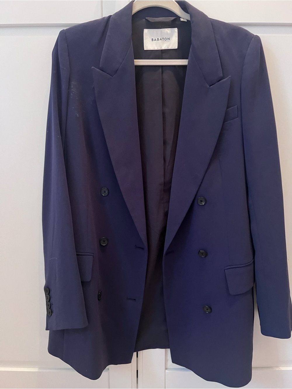 Babaton Deep Navy Double-Breasted Blazer